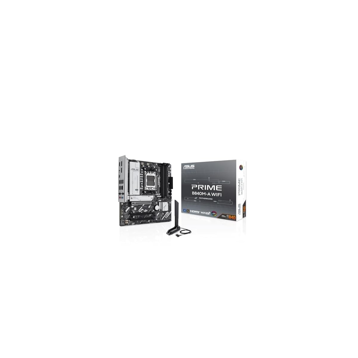ASUS-PRIME-B840M-A-WiFi-Scheda-Madre-AMD-mATX-Slot-DDR5-PCIe-40-Ready-3-slot-M2-WiFi-6E-Ethernet-Realtek-25-GB-DisplayPort-HDMI-USB-C-da-5-Gbps-Fronte-e-Retro-BIOS-Flashback-e-Aura-Sync