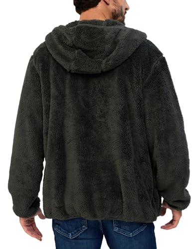 Little Donkey Andy Men's Winter Hoodies Sherpa Fleece Jacket Warm Lightweight Sweatshirt Zip Up Outerwear Fuzzy Coat2