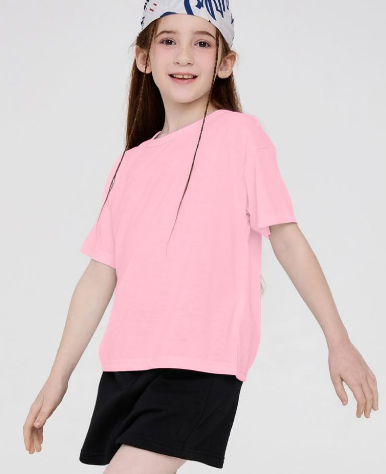 Image of 2-Pack Kids Cotton T-Shirts Short Sleeve Basic Tops for Toddlers Boys Girls