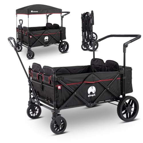 elvent® WagonPro Premium Bollerwagen/Handwagen faltbar mit Dach I 4...