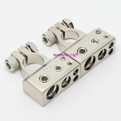 Wiring Connecting Terminals - 2pcs(- and +) Car Battery Terminal Clamp Copper Alloy Connector with Cover