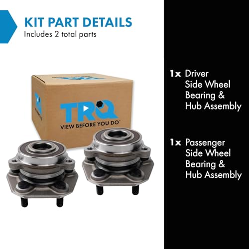 Image of TRQ Left and Right Wheel Bearing and Hub Assembly Set 2 Piece for Tesla | for 2018-2019 Tesla 3 2020 Tesla Y AWD