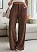 PRETTYGARDEN Womens Palazzo Pants Summer Fashion 2026 High Waisted Wide Leg Drawstring Flowy Beach Trousers with Pockets (Brown,XX-Large)