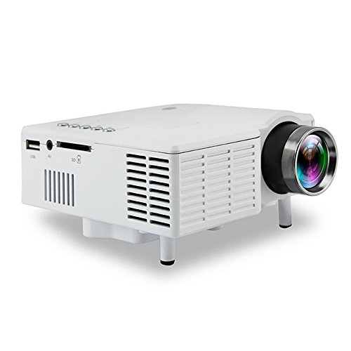 Beamer/Projektor, Home LED 12V High-Definition Mini Portable Dreifarbig Optional, White