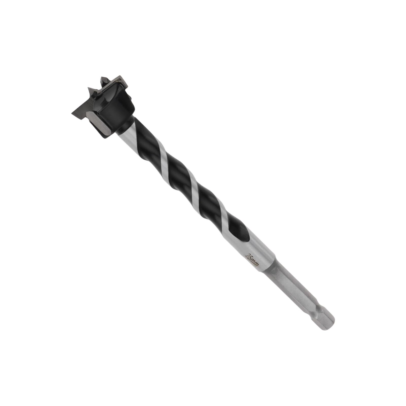 Briny River 25mm Forstner Wood Boring Drill Bit Hole Hinge Cutter 7mm Hex Shank 129mm Length Extra Long Drill Bits