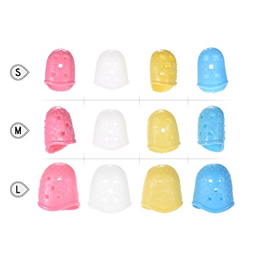 KKmoon 12pcs Protetores de ponta de dedo de guitarra de silicone Protetores de dedo de silicone para