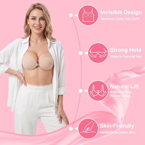 Image of Sticky Bra Push Up Lift Invisible Adhesive Bra Strapless Backless for Women