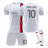 fussball trikot AC-Milan 23/24 Neue Saison Hause/Auswärts Fußball Trikots Shorts Socken Set für Kinder/Erwachsene, ACM Nr.10 Rafael Leão Fussball Jersey Trainingsanzug für Junge Herren