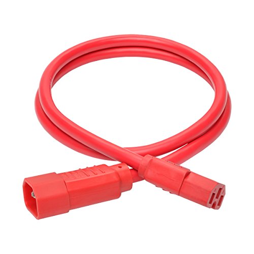 Tripp Lite 3Ft Heavy Duty Computer Power Extension Cord 15A, 14 Awg, C14 To C15, Red 3'(P018-003-Ard) #TOP1