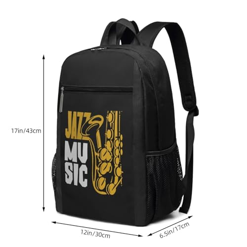 Jazz Saxophone Music Backpack 17 Inch For Travel Laptops Backpack4
