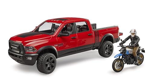 image for Bruder Ram 2502 Power Wagon with Ducati Scrambler Desert Sled and Driv