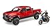 Bruder Ram 2502 Power Wagon with Ducati Scrambler Desert Sled and Driver Vehicles Toy (Color May Vary)