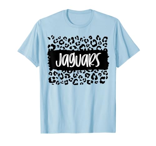 Jaguars Team Mascot School Spirit Game Night Leopard Print T-Shirt