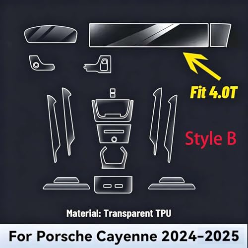 Protector TPU Porsche Cayenne evita arañazos en caja de cambios RHD 6