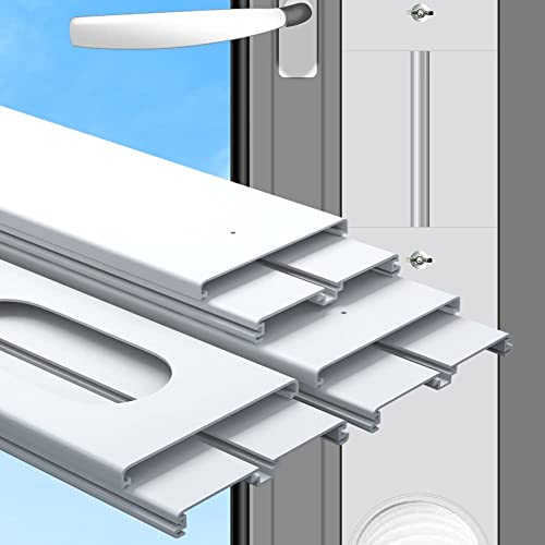 Aozzy PVC Guarnizione Regolabile per Porte per Condizionatore Portatile-per Tutti i Tipi di Condizionatori Portatili Guarnizione Universale per Porte 90×6.4con Adattatore 5,1 φ