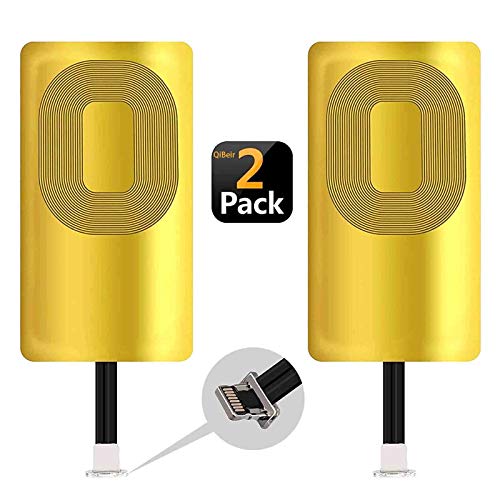 2 Pack QI Receiver Wireless Charging Receiver for iPhone 7/7 Plus/6/6 Plus/6s/6s Plus/5/5s/5c /SE Ultra-Slim iPhone Wireless Receiver 5W 1000mAh QI Charging Receiver iPhone (2PCS)
