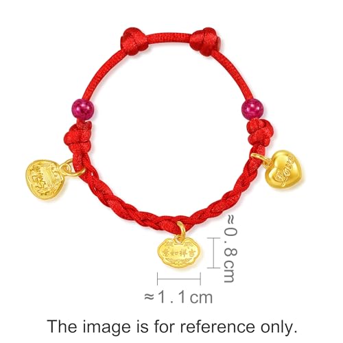 CHOW SANG SANG 999.9 24K Solid Gold Chinese Gifting Blessings Charm Adjustable Bracelet 86545B Price-by-Weight 2.99g Gold4