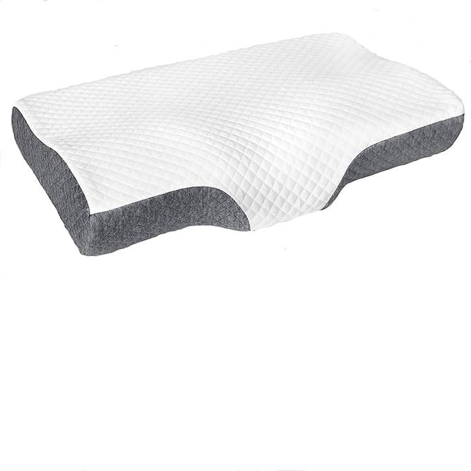 MASHUR FAB Memory-Foam-Pillow-Orthopedic-Pillow-for-Neck-Pain-Cervical-Contour-Memory-Foam-Pillow-Orthopedic-Pillow-for-Neck-Pain-Grey