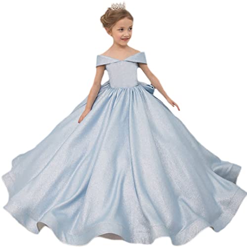 Girls' Off The Shoulder Pageant Dresses Sequin Aline Princess Prom Dress Formal Ball Gowns 2022