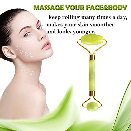 image for Fiezkaa Jade Roller for Face, Facial Massager for Anti Aging, Beauty F