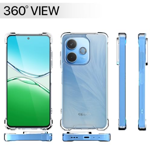 Image of Outlouders Back Cover for Oppo A5 Pro 5G Clear Transparent PC + TPU Bumper Case with Raised Edges for Shockproof Protection (Transparent)