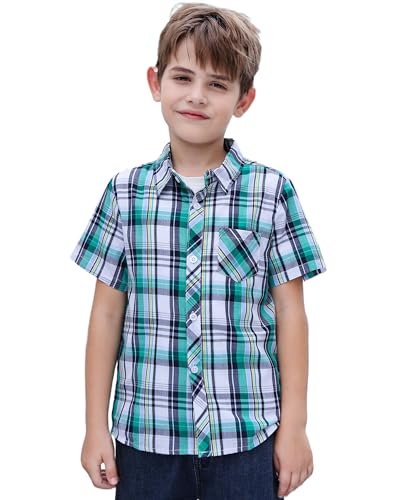 Image of SANGTREE Summer Button Down Shirts Cottn Tops for Men Women Boy Girl