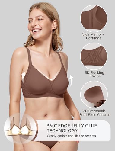 Image of OEAK Women Seamless Bra No Underwire Push Up Anti Sagging Bralettes Everyday Supportive Racerback Bras (32A to 40D /42B)