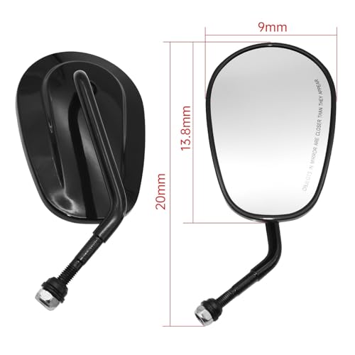 Rétroviseurs de moto noirs pour Davidson Dyna Softail Touring - 4