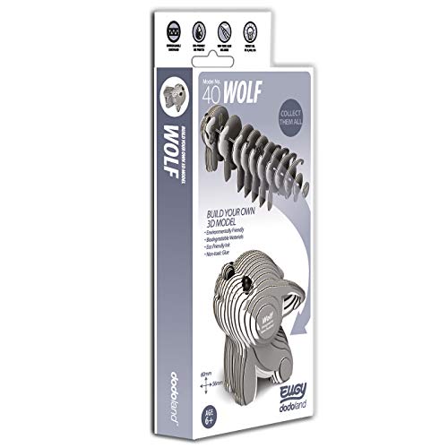 EUGY Loup 3D puzzle en carton écoresponsable pour loisirs créatifs - 2