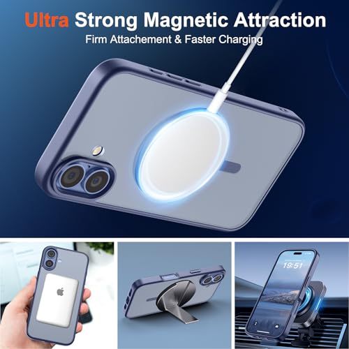 Image of SUPFINE Magnetic for iPhone 17 Case (Compatible with MagSafe)(Military Grade Drop Protection) Translucent Matte Shockproof with Anti-Fingerprint Phone Cover 2025,Lavender Gray