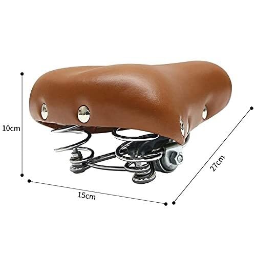 Sillin Bicicleta Asiento De Bicicleta Montaña Retro Viajero Urbano Sillín Ocio Japonés for Hombres Remache Plegable Doble Resorte Cojín Marrón