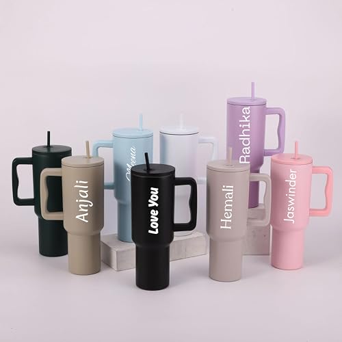 Image of CYNVEXA Personalized with Your Name, Tumbler with lid and Straw 1200ML Cup Stainless Steel Vacuum Insulated Tumbler for Water, Iced Tea or Coffee 1.2L Office Gym Travelling (Candy HASE)