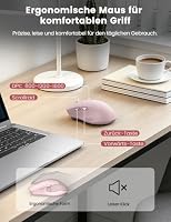 SABLUTE Tastatur Maus Set Kabellos, Handgelenkauflage, Telefonhalter-Rosa – Ansicht 7