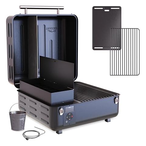 Traeger Grills TFT18KLD Ranger, Portable Wood Pellet Grill and Smoker - Electric Tabletop Pellet Smoker with Digital Arc Controller, Cast Iron Griddle Cover