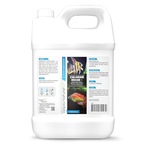 Image of AquaNature Chlorine Erase + Water Conditioner Concentrated Chlorine Remover +Vitamin B&C for Freshwater Aquarium (1Ltr)
