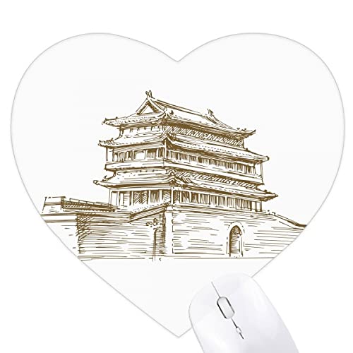 Tapis de souris en forme de coeur motif Palais Historique Beijing