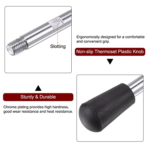 Image of HARFINGTON Clamping Handles M12 Thread 210mm (8.3 inch) Length Chrome Plated Revolving Crank Handle Grip Handwheel Screw Stem for Lathe Machine