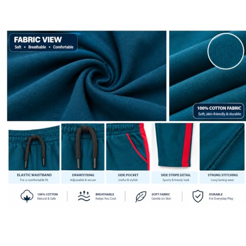 Image of Product Name Kids Track Pants Combo Pack of 5 | Cotton Blend Jogger Pants for Boys | Soft & Comfortable Bottoms