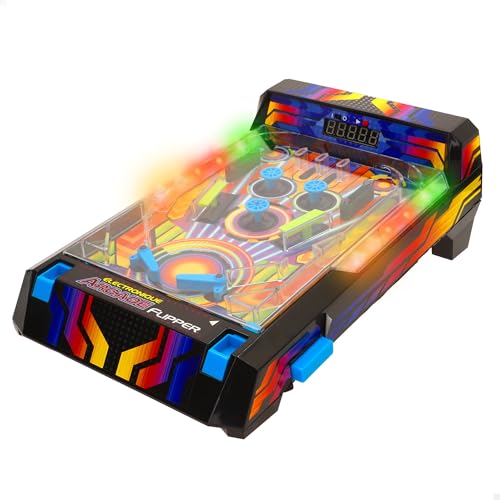 ColorBaby CB Games Pinball de Mesa neón, Luces y Sonido, Marcador electrónico, Diseño Arcade Premium, Estilo futurista, Juegos de Mesa electrónicos, Juguete de colección (39516)