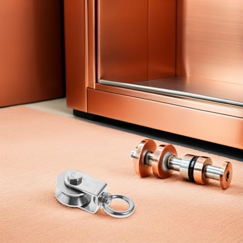 2 Stück 48 mm schwere Du-Edelstahl-Rillen-Riemenscheibe – leise Laufrollen für reibungsloses Heben von Drahtseilen und Kabelbewegung, korrosionsbeständig