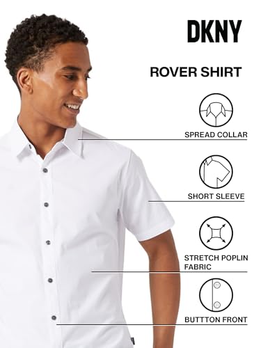 DKNY Mens Short Sleeve Button Down Shirts – Modern Fit, Breathable Stretch Cotton, Button Up Short Sleeve Dress Shirt for Men2