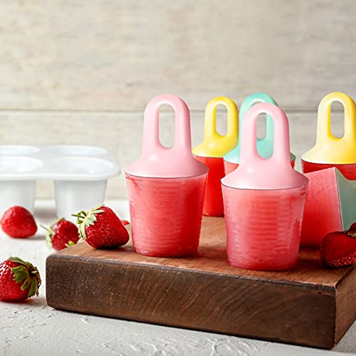 2 Sets 6 Cavity Fresh Food Freezer Pops With Easy Grip Handles Small Ice Cream Molds For Baby, Funny Cute Pop Grip Molds Baby Food Freezer Tray #TOP1