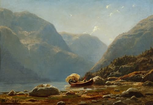 Image sur Toile Fjord Landscape Hans Gude : tableau décoration murale salon 60x90cm