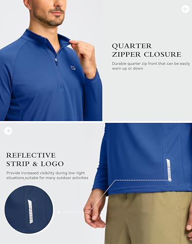 Image of G Gradual Men's Quarter Zip Pullover Running Athletic Shirts Long Sleeve | Lightweight, Quick Dry, Moisture Wicking, Sun Protection, 1 /4 Zip Golf Pullover for Men Workout, Gym, Hiking, Casual