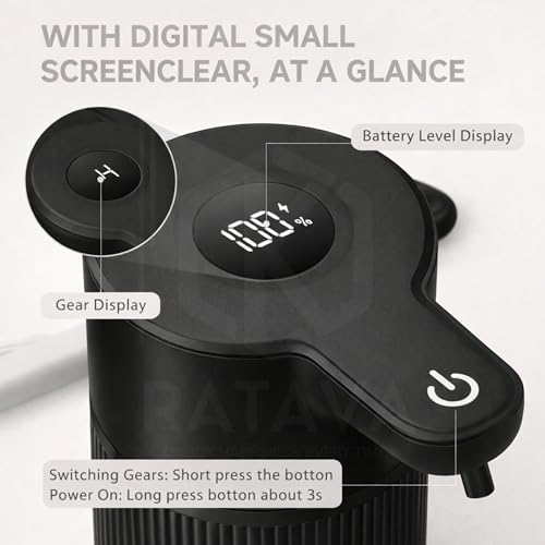 Image of 450ML Automatic Touchless Foam Dispenser, Rechargeable Sensor Foaming Dispenser with Digital Display, 4-Speed Adjustable Foam Control, Electric Auto Dispenser for Bathroom & Kitchen (Black)