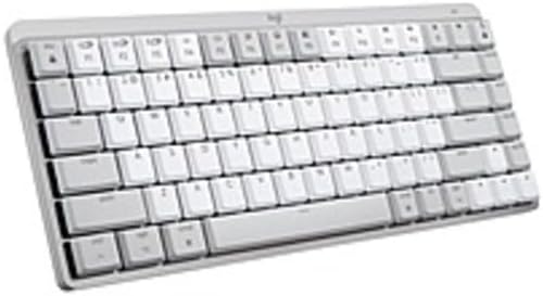 Logitech MX Mechanical Mini for Mac Wireless Illuminated Performance Keyboard - Low-Profile Performance Switches - Tactile Quiet Keys - Backlit, Bluetooth - USB-C - Apple, iPad - Pale Grey (Renewed)