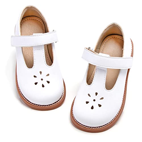 Ginfive Toddler Little Girls Mary Janes Flats Girls Dress Shoes Kids White Shoes Size 10 #TOP8