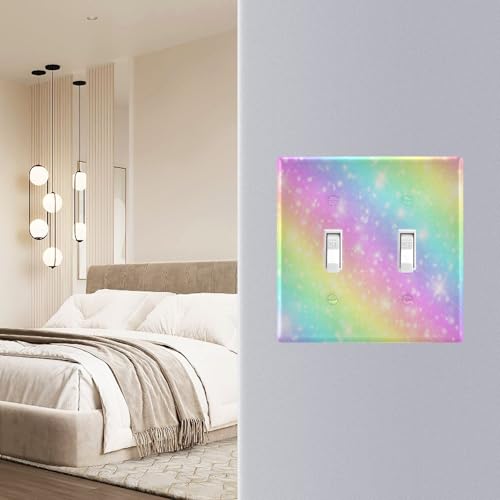 Plaque double interrupteur licorne pour cacher un mur abime avec style - 5