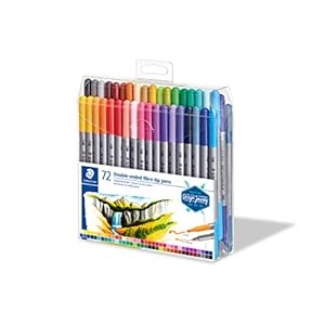 Staedtler 3200 TB72 ST Dubbele Viltstiften, Twee Punten voor Smalle en Brede Lijnen, Helder Vouwdoos, met 72 Gesorteerde…