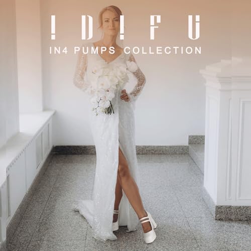 IDIFU IN4 Mary Jane Shoes Platform Chunky High Heels Closed Toe Dress Shoes for Women Wedding Work Business Homecoming Party Shoes Comfortable Casual Dressy Square Toe Heels Pumps2